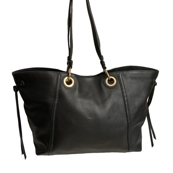 Vince Camuto black leather faria tote bag